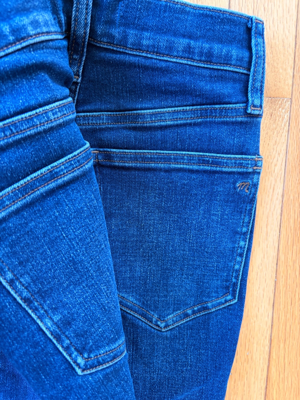 Madewell Slim Straight Jeans in Dark Blue Denim - Picture 3 of 3
